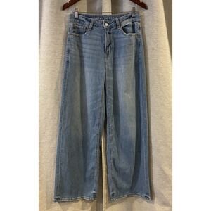 American Eagle Jeans‎ Womens Size 2 Blue Curvy Super High-Rise Baggy Wide Leg